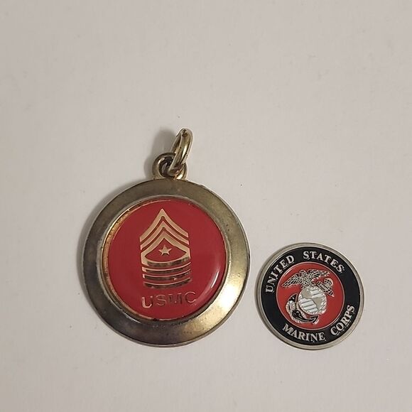 United Stated Marine Core USMC Pendant and Coin Bundle Semper Fidelis USA Americ - Picture 1 of 4